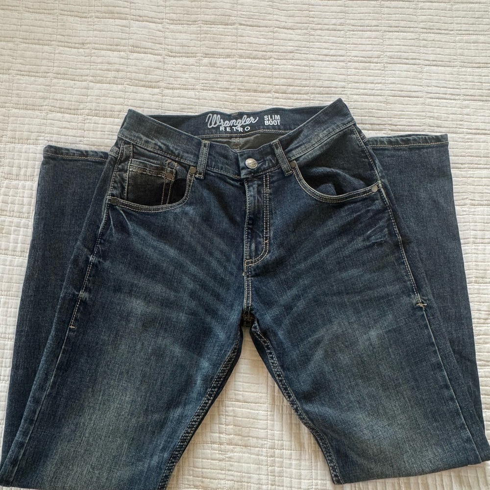 Wrangler Men's Dark Blue Relaxed Jeans